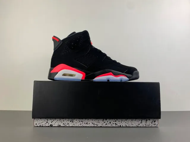Air Jordan 6 Black Red Basketball Shoes 15