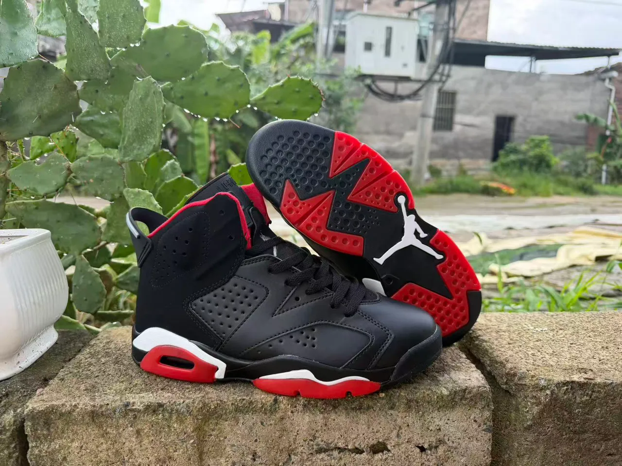 Air Jordan 6 কালো লাল সাদা বাস্কেটবল জুতা 2
