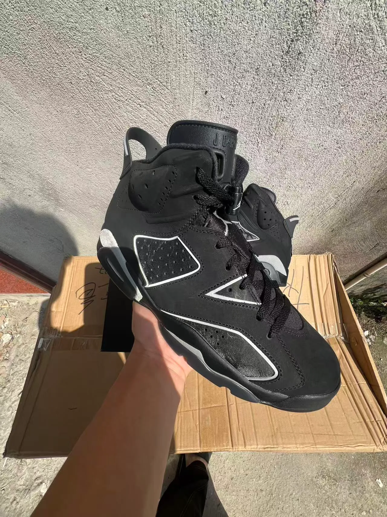 Chaussures de basketball Air Jordan 6 Noir Argenté 2