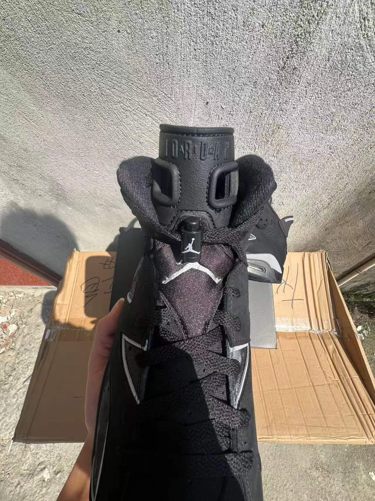 Chaussures de basketball Air Jordan 6 Noir Argenté 4