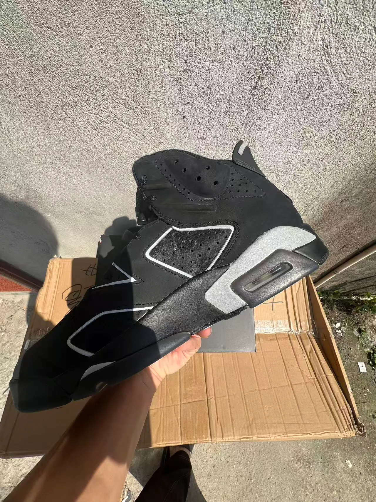 Chaussures de basketball Air Jordan 6 Noir Argenté 5