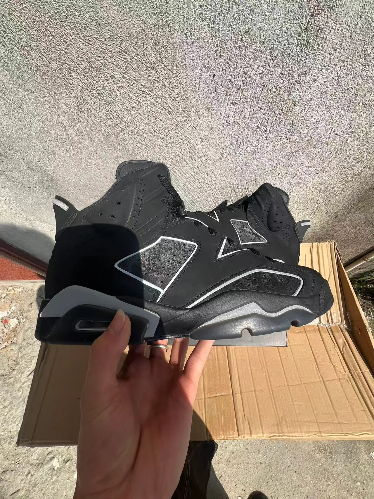 Chaussures de basketball Air Jordan 6 Noir Argenté 7