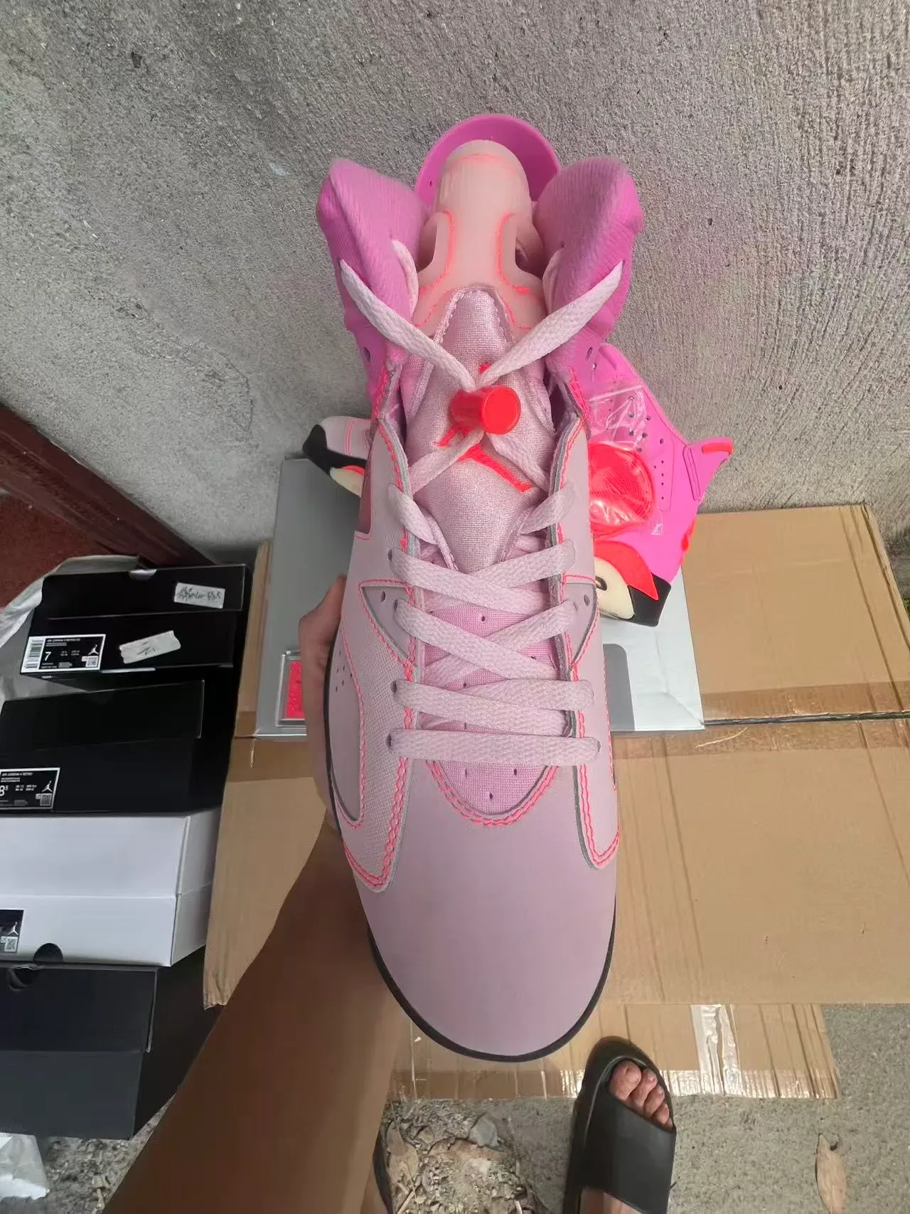 Air Jordan 6 Tênis de Basquete Rosa e Laranja 3
