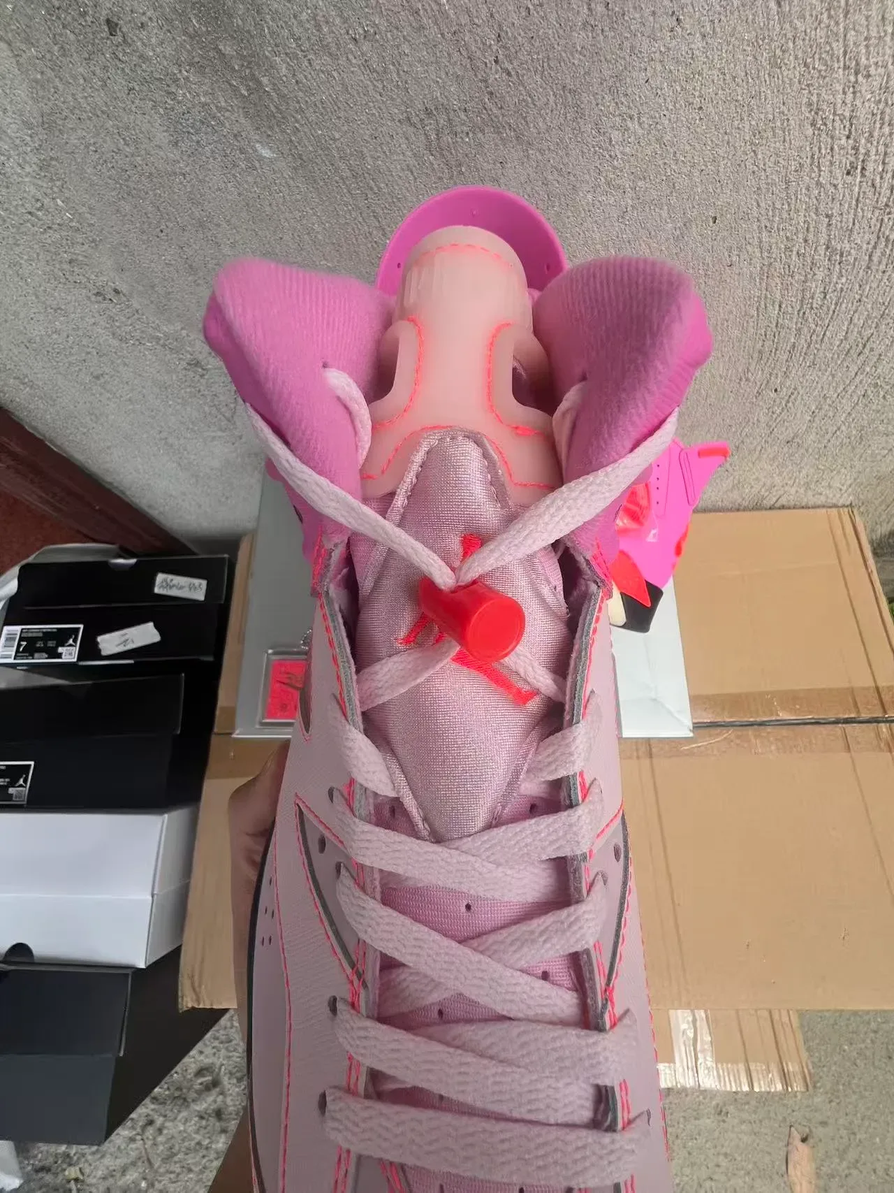 Air Jordan 6 Tênis de Basquete Rosa e Laranja 4