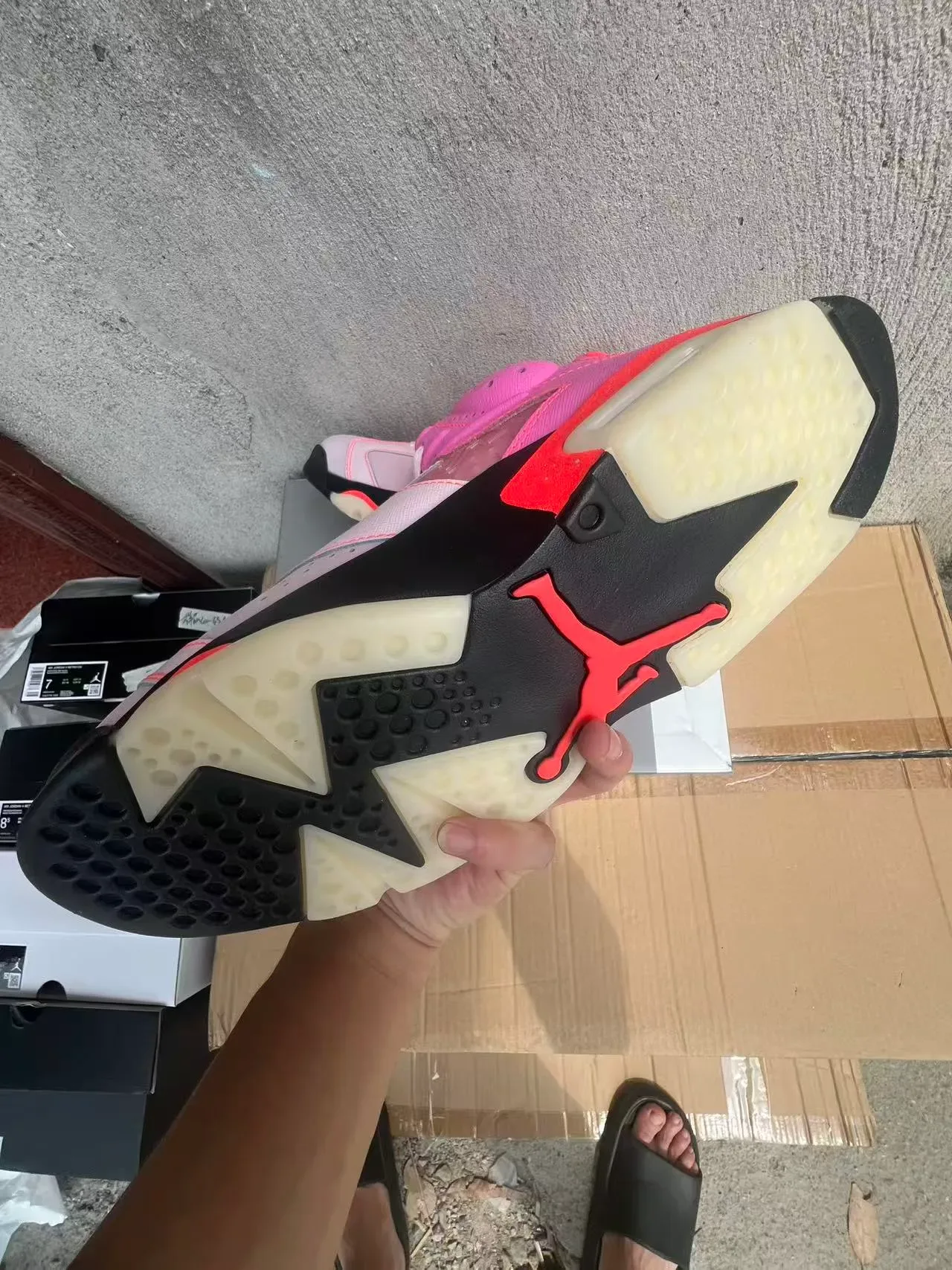 Air Jordan 6 Tênis de Basquete Rosa e Laranja 6