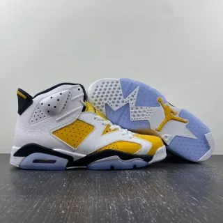 Air Jordan 6 tênis de basquete branco amarelo preto azul claro