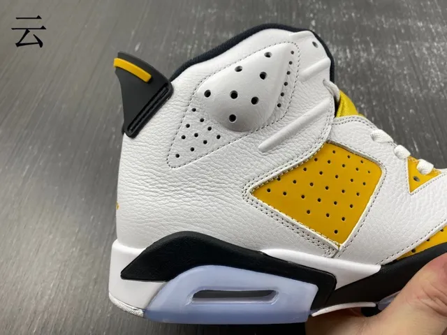 Air Jordan 6 tênis de basquete branco amarelo preto azul claro 5