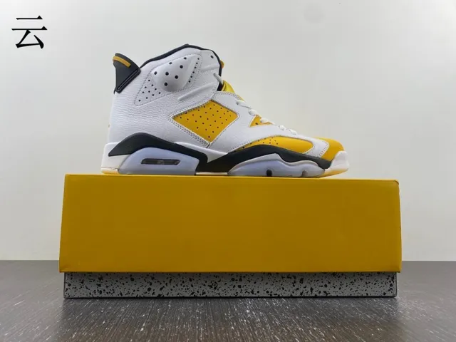 Air Jordan 6 tênis de basquete branco amarelo preto azul claro 6