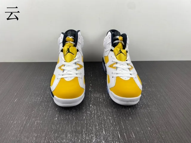 Air Jordan 6 tênis de basquete branco amarelo preto azul claro 12