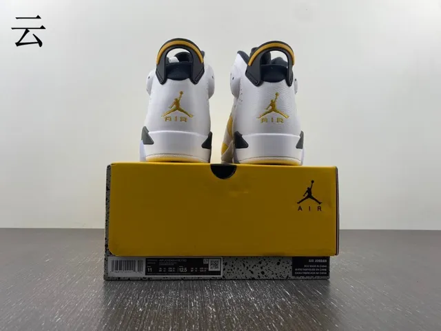 Air Jordan 6 tênis de basquete branco amarelo preto azul claro 14