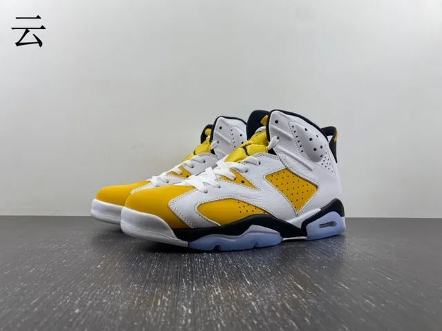 Air Jordan 6 tênis de basquete branco amarelo preto azul claro 17