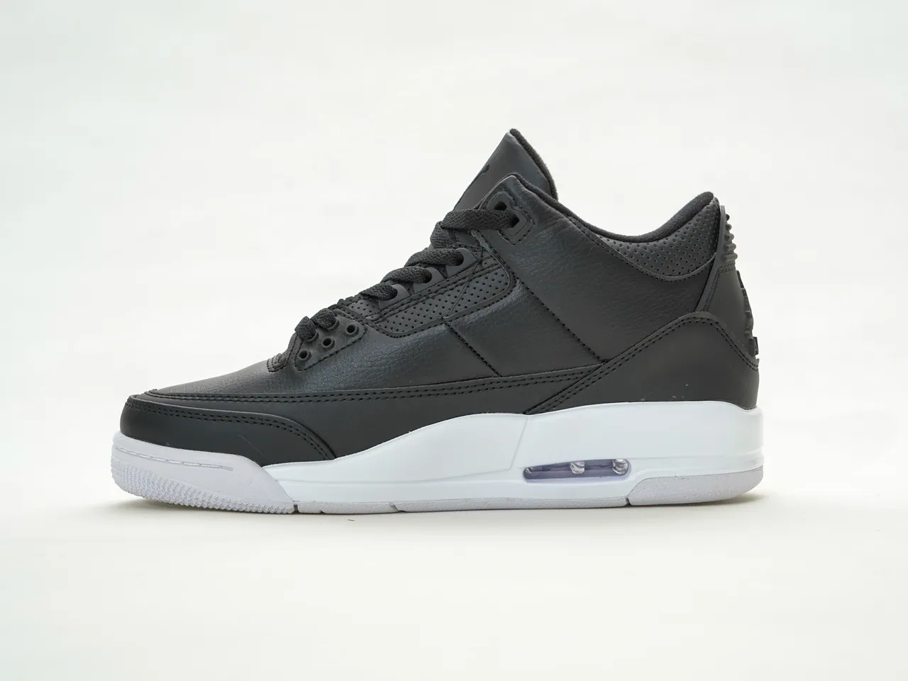 Air Jordan ब्लैक व्हाइट लेदर अपर परफोरेटेड टंग बास्केटबॉल जूते 9