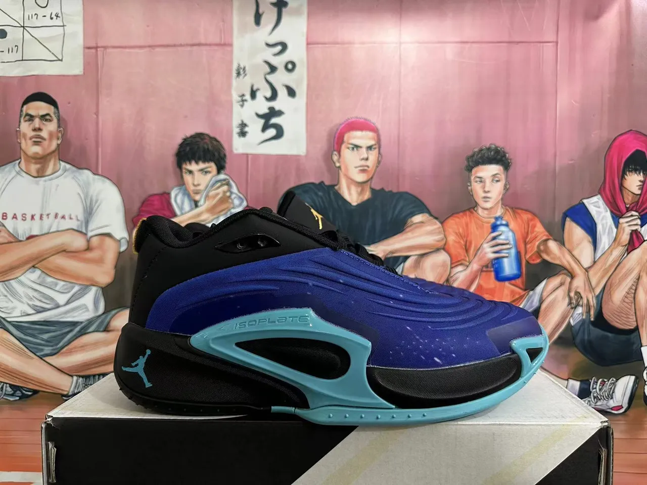 Air Jordan ISOLETS কালো রয়্যাল ব্লু সায়ান বাস্কেটবল জুতো 4