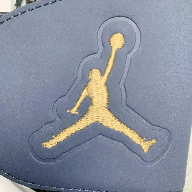 Air Jordan Slide White Navy Molded Sole Flame-Accented Strap Slippers 2