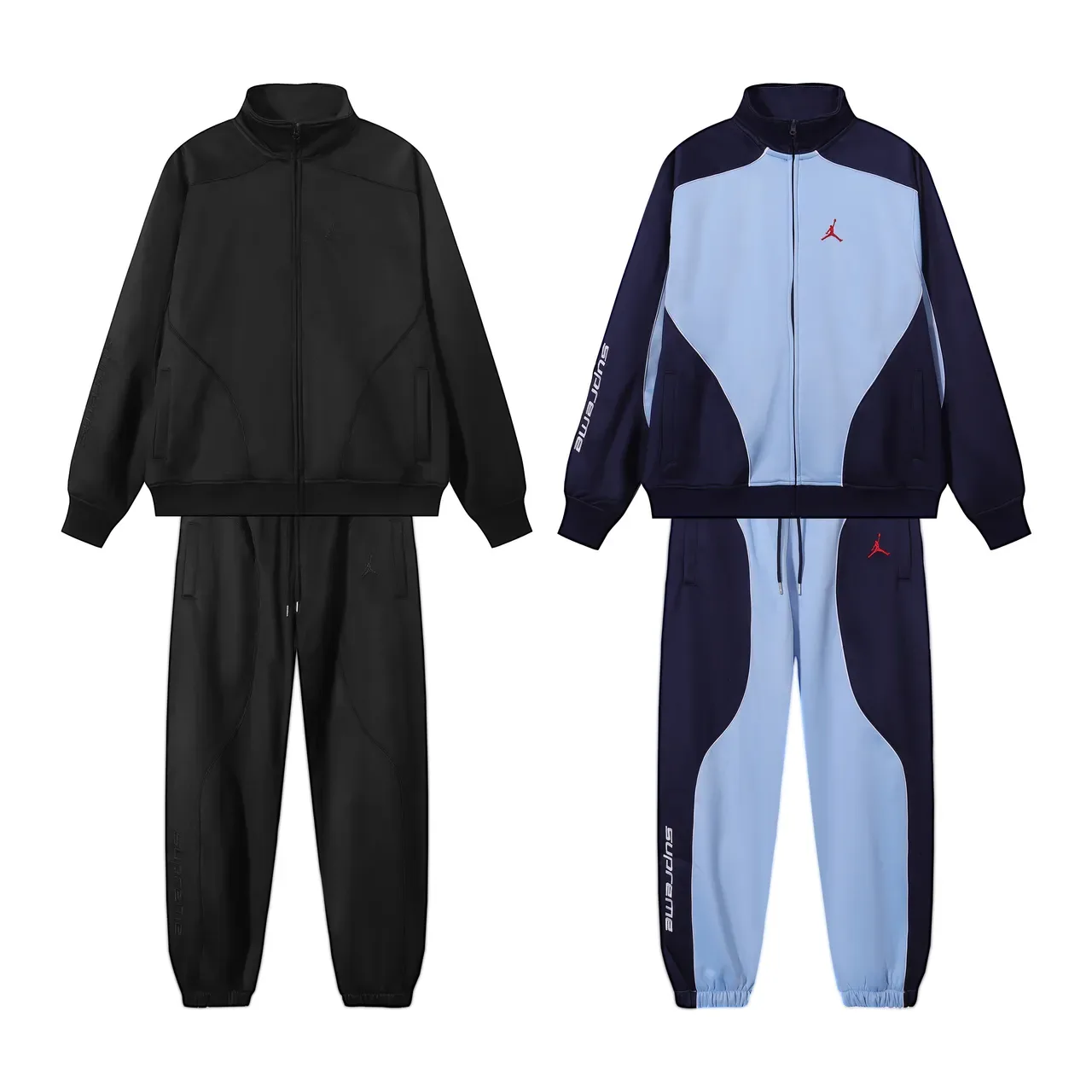 Air Jordan Track Veste Noir Marine Col Haut Fermeture Éclair Complète 17