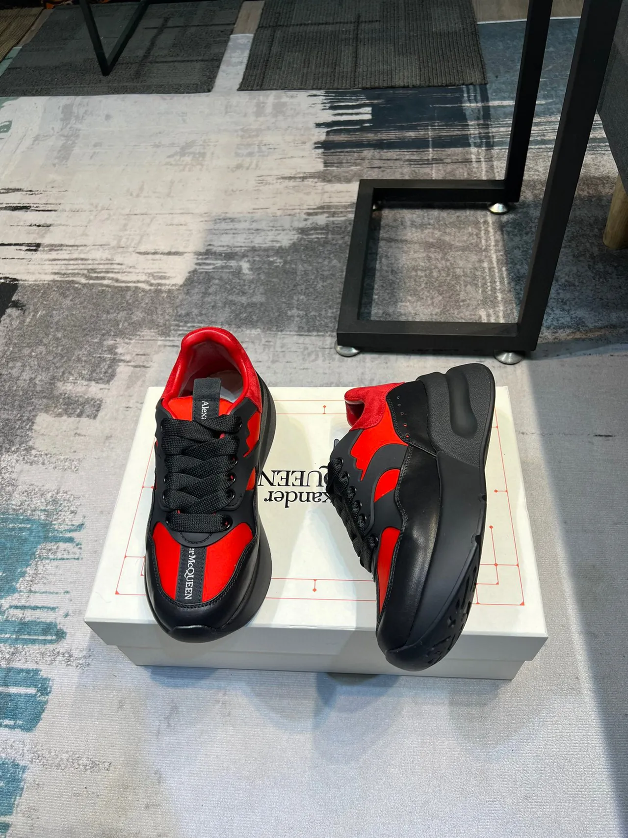 Alexander McQueen Oversized Sneaker Black and Red Chunky Sneakers 4