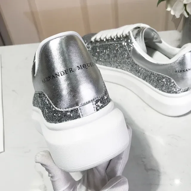 Alexander McQueen Oversized Sneaker Silver Glitter Lifestyle Sneakers 3