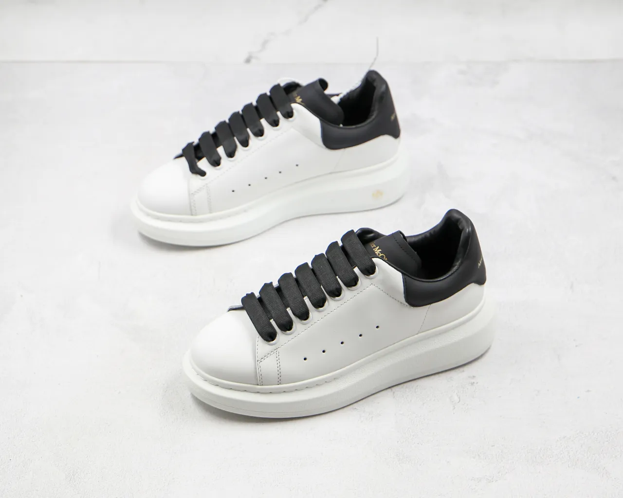 Alexander McQueen Oversized Sneaker White Black Lifestyle Sneakers 9