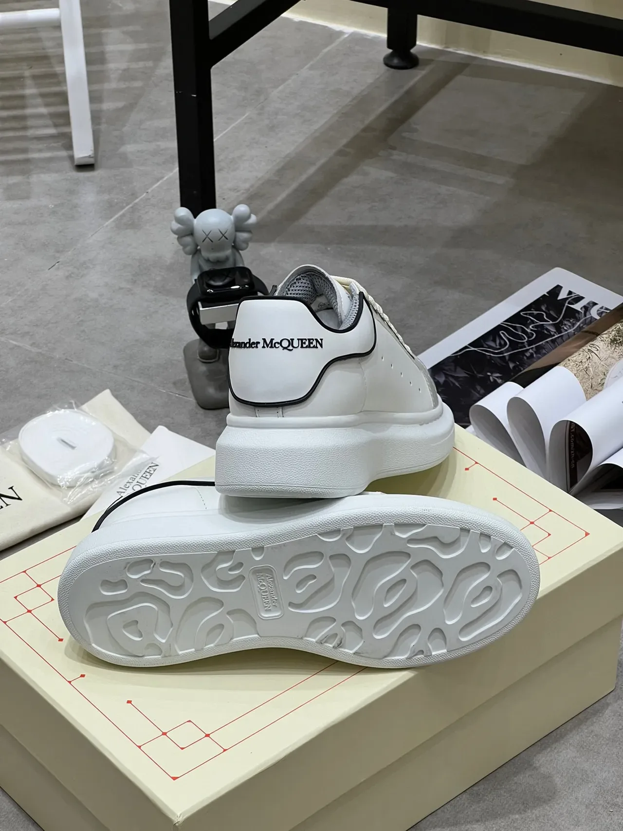 Alexander McQueen Oversized Sneaker White Gray Black Lifestyle Sneakers 2