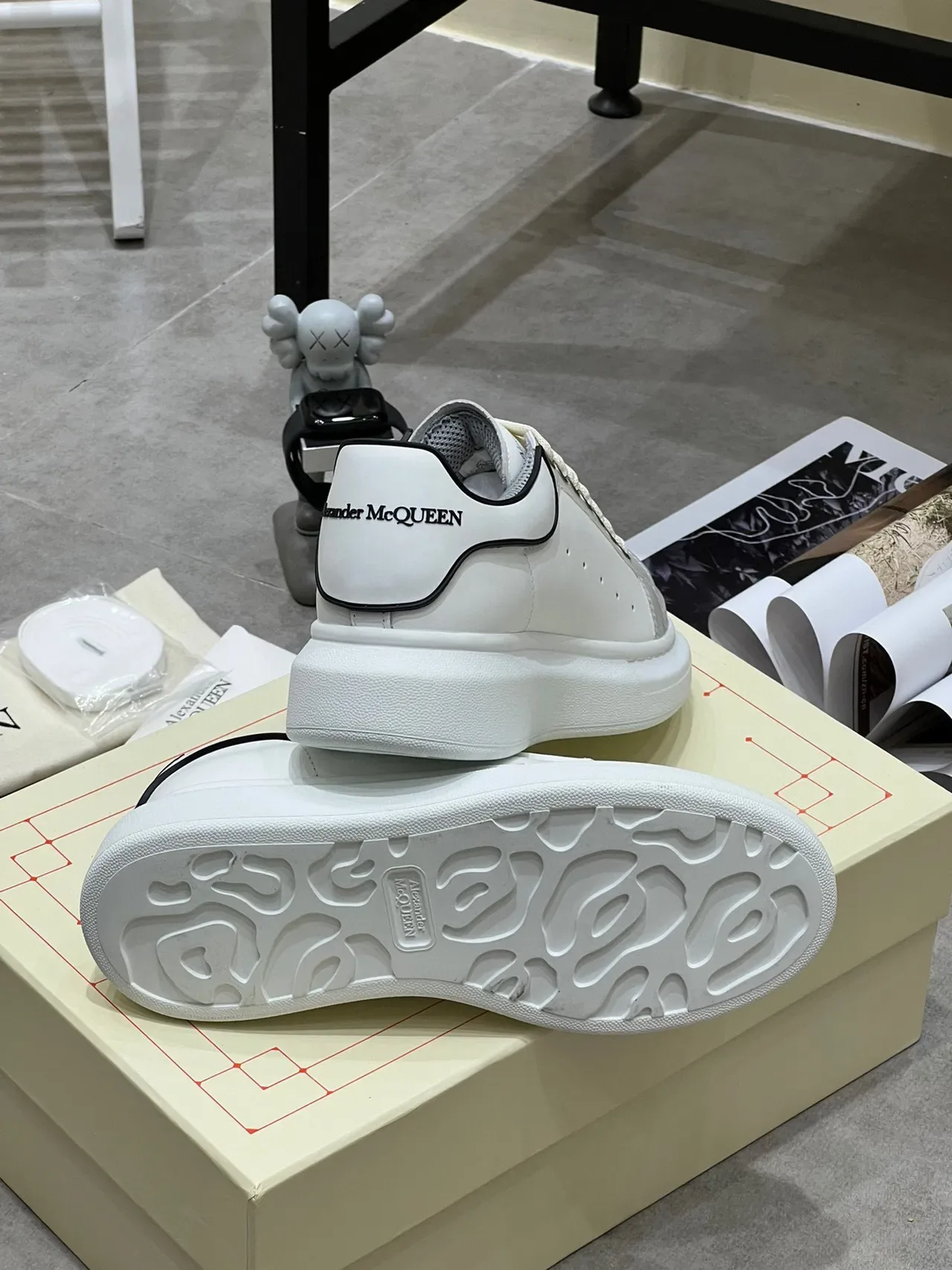 Alexander McQueen Oversized Sneaker White Gray Black Lifestyle Sneakers 5