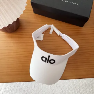 Alo White Black Minimalist Embroidered Logo Baseball Cap