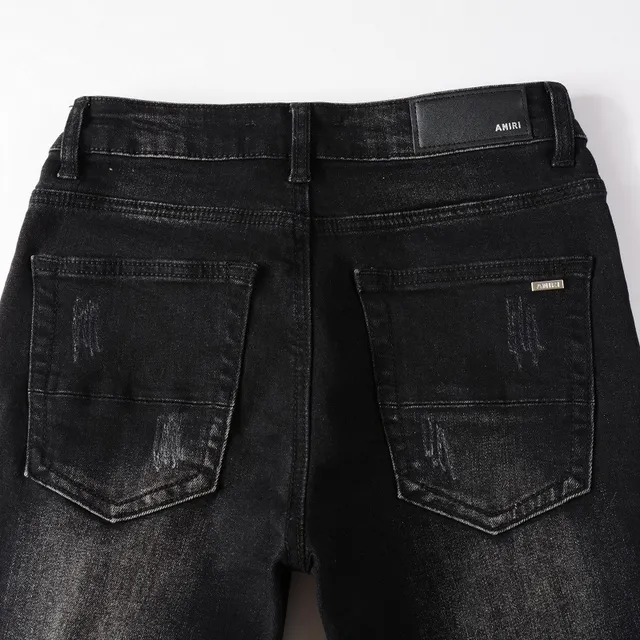 Amiri jeans noirs gris distressed slim fit 5