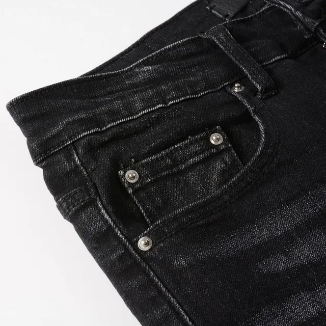 Amiri jeans noirs gris distressed slim fit 8