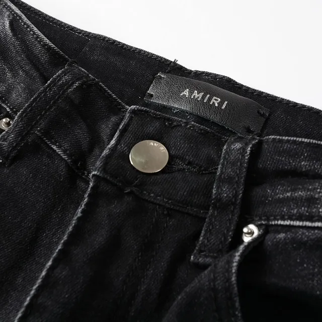 Amiri jeans noirs gris distressed slim fit 10