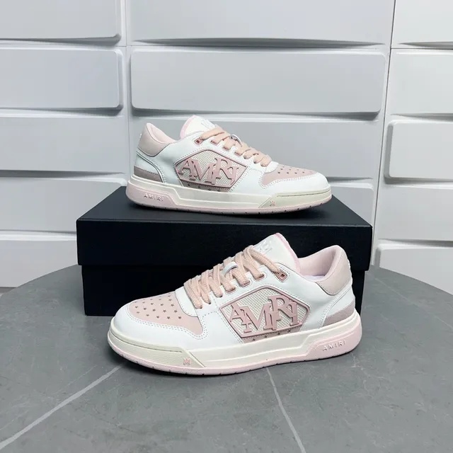 Amiri MA Court Chaussures lifestyle blanches et roses 3