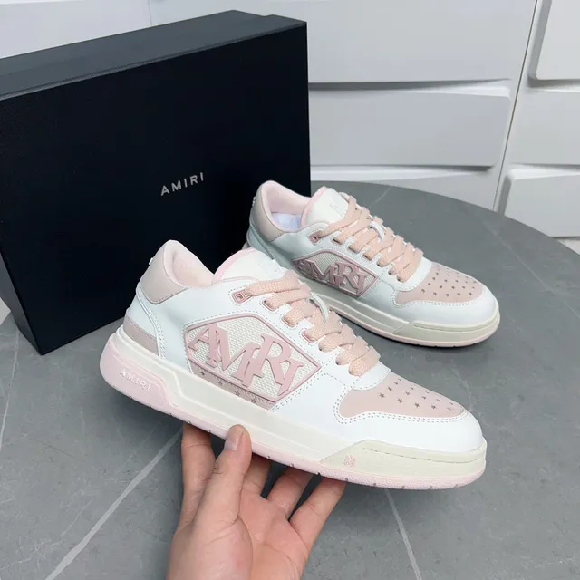 Amiri MA Court Chaussures lifestyle blanches et roses 7