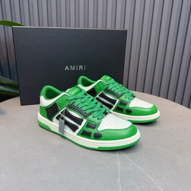 Amiri Skel Top Low Verde Branco Preto Tênis Lifestyle 6