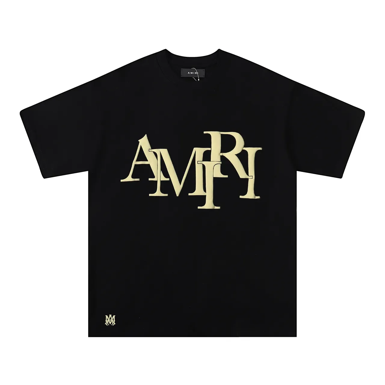 Camiseta Amiri logo apilado corte holgado 4
