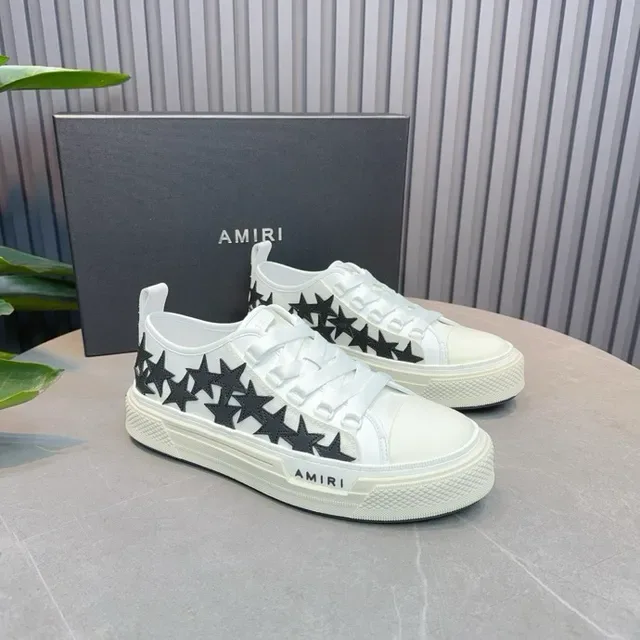 Amiri White Black Low-Top Star-Appliqué Lifestyle Sneakers 8