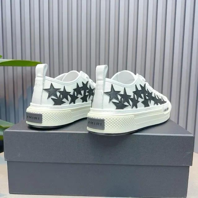 Amiri White Black Low-Top Star-Appliqué Lifestyle Sneakers 9