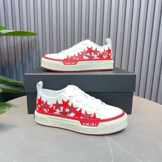 Amiri সাদা লাল Low-Top Platform Sole Lifestyle Sneakers