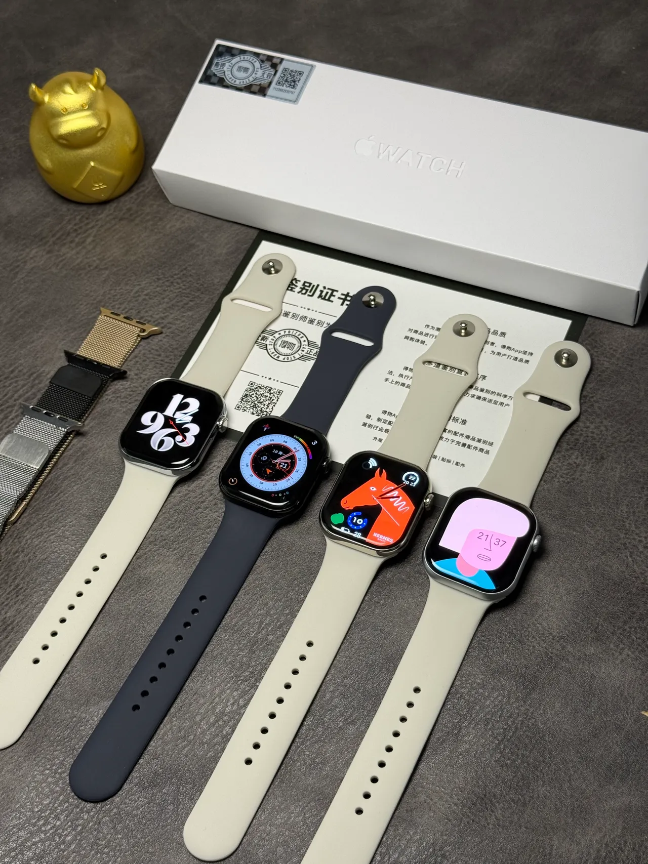 Apple Gris Argent Boîtier Carré Acier Inoxidable Bisel Montre Sport 3