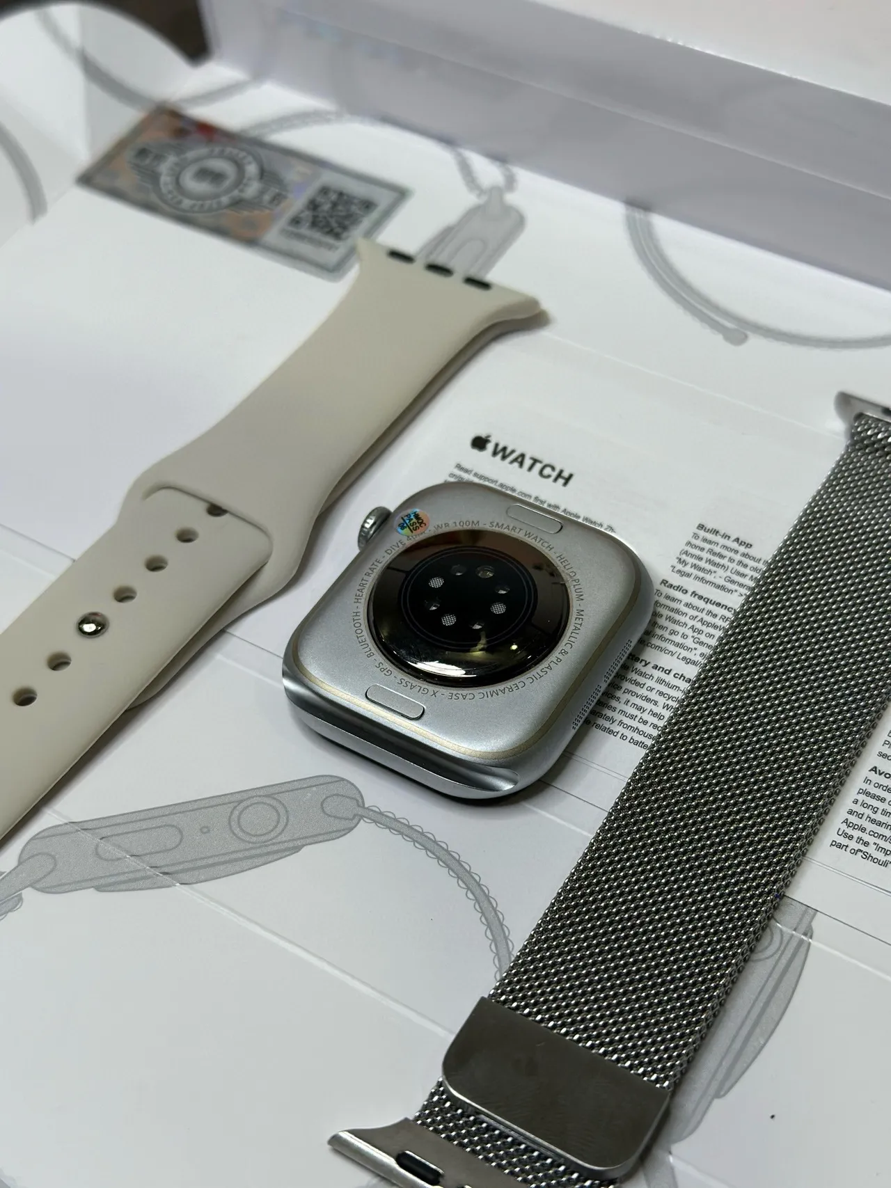 Apple 银色米色方边不锈钢表壳 定制 LV X Gucci Snake 表盘 运动手表 9