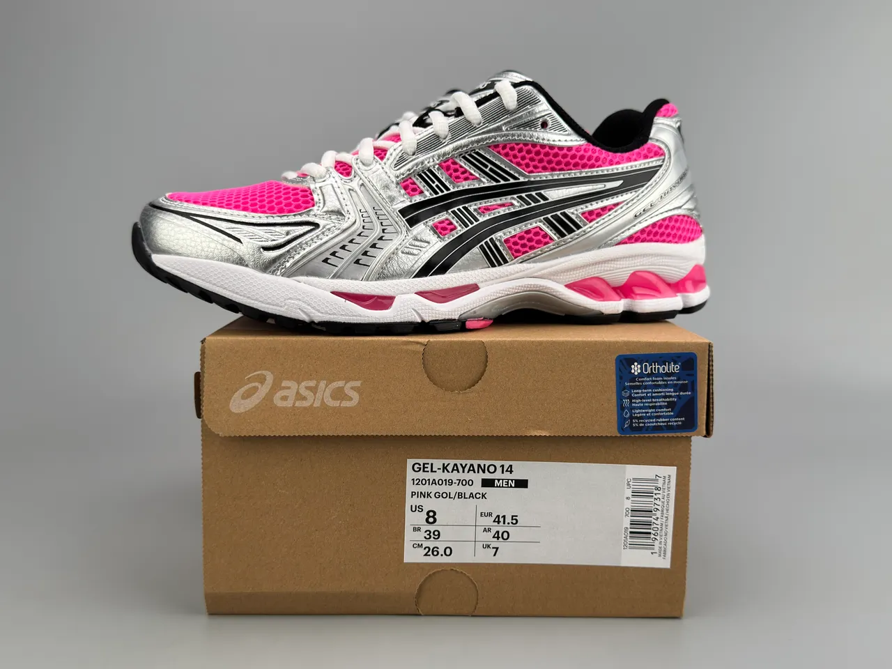 ASICS Gel-Kayano 14 Silver Pink Running Shoes 2