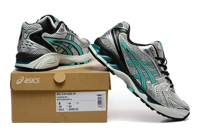 ASICS Gel-Kayano Silver Black Teal 跑鞋 6