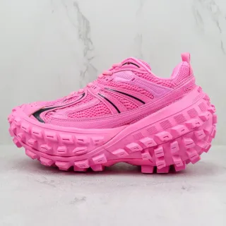 ASICS 粉色黑色单色网面和合成覆盖构造生活方式运动鞋
