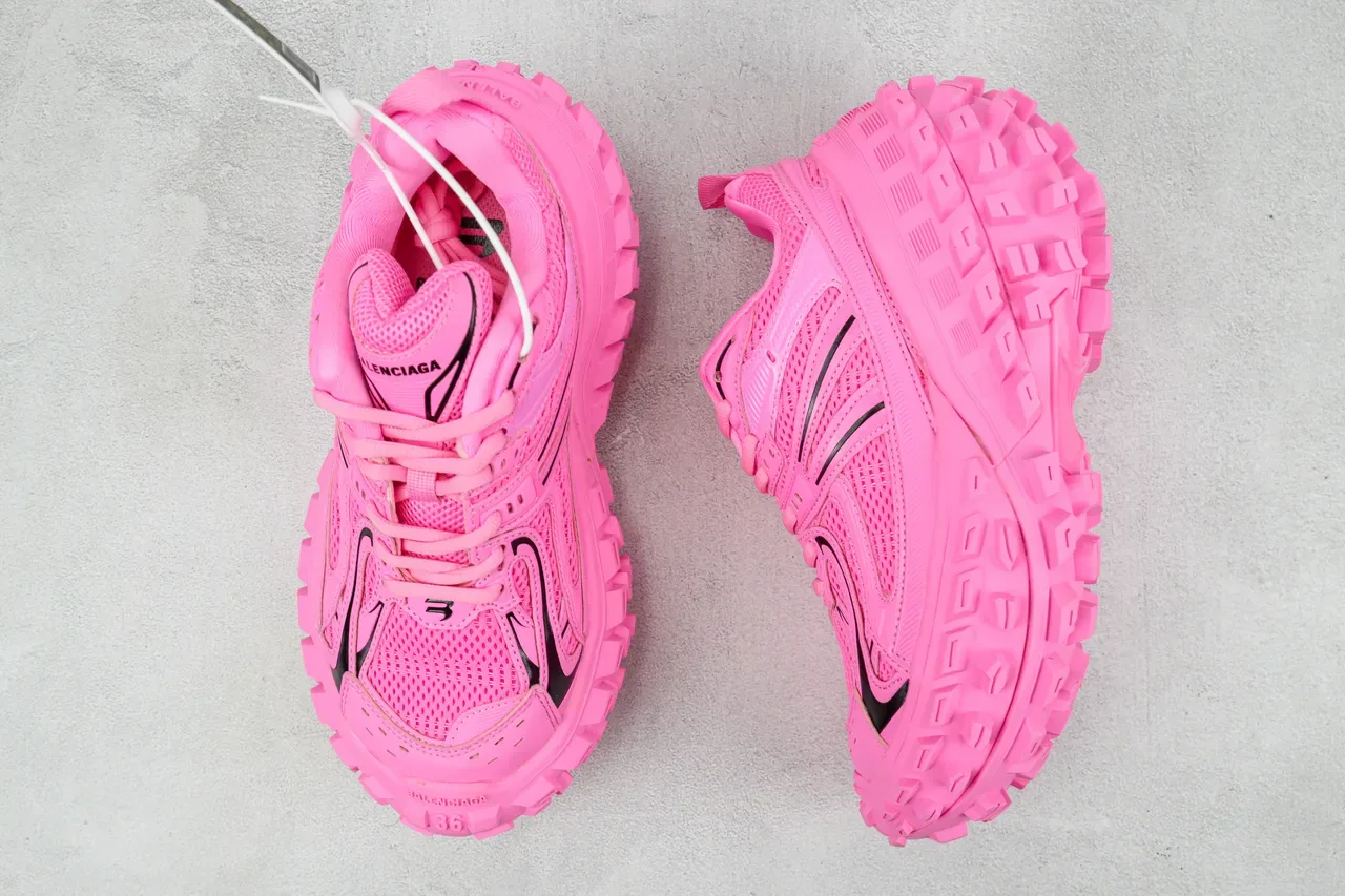 ASICS Zapatillas Lifestyle de Malla Monocromática y Construcción de Superposición Sintética en Rosa y Negro 3