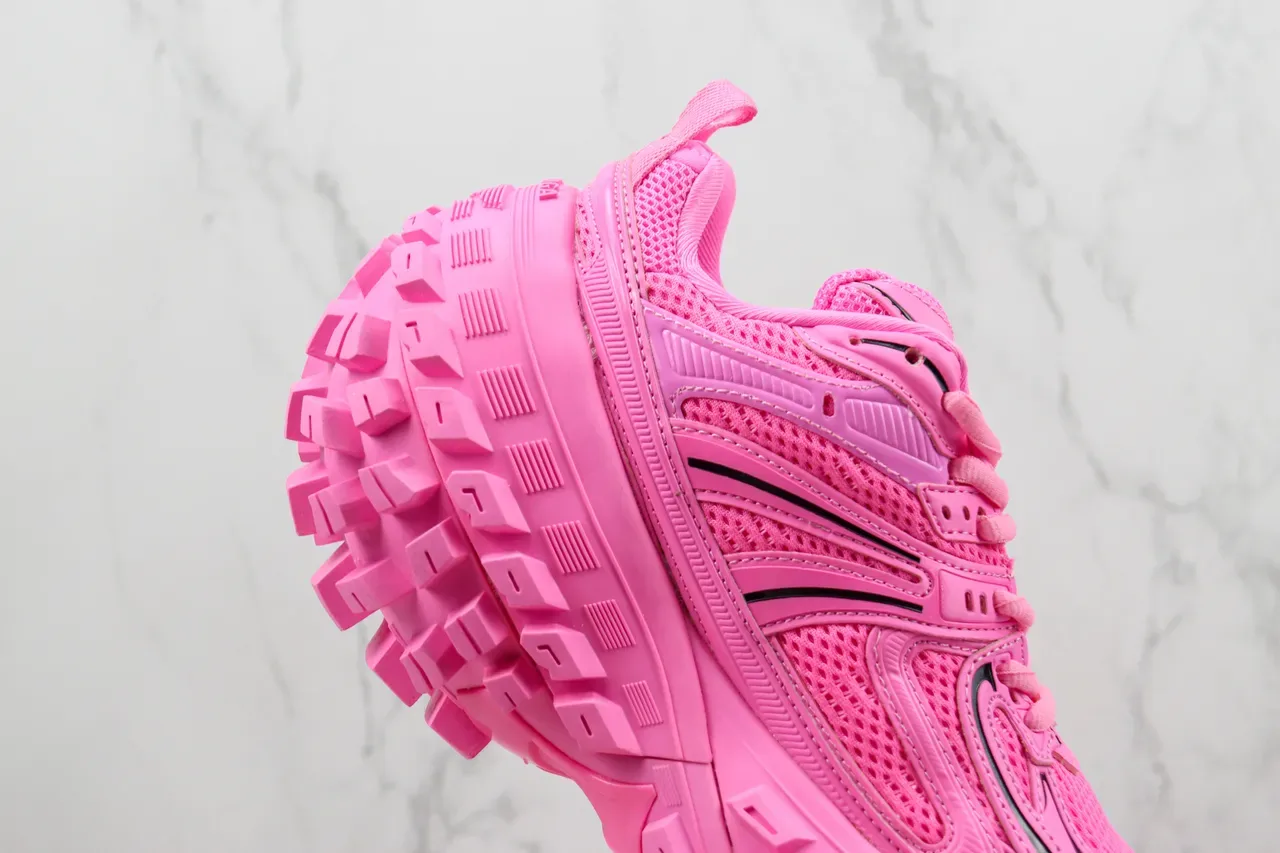 ASICS Zapatillas Lifestyle de Malla Monocromática y Construcción de Superposición Sintética en Rosa y Negro 5