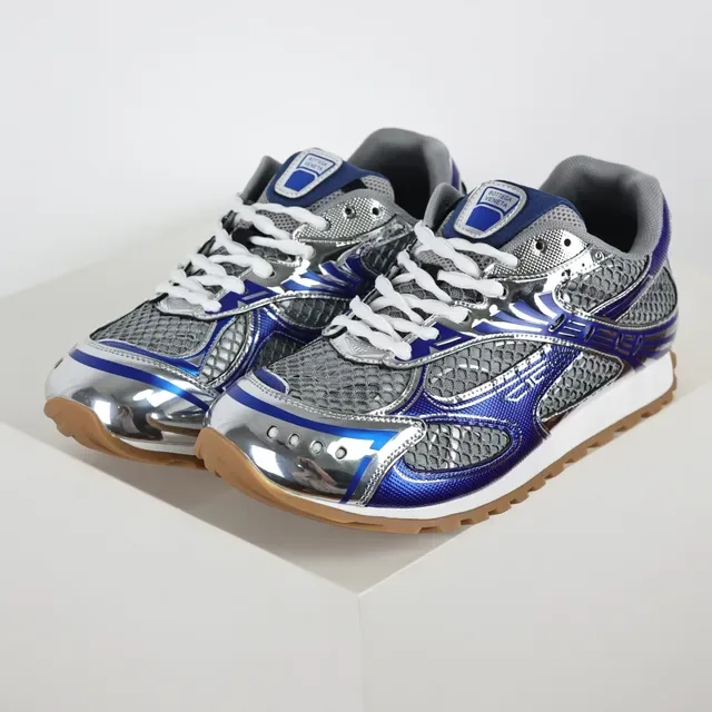 ASICS चांदी नीला मेटलिक क्रोम टो कैप रॉयल सिंथेटिक ओवरले रनिंग जूते 2