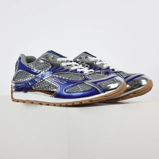 ASICS चांदी नीला मेटलिक क्रोम टो कैप रॉयल सिंथेटिक ओवरले रनिंग जूते 3