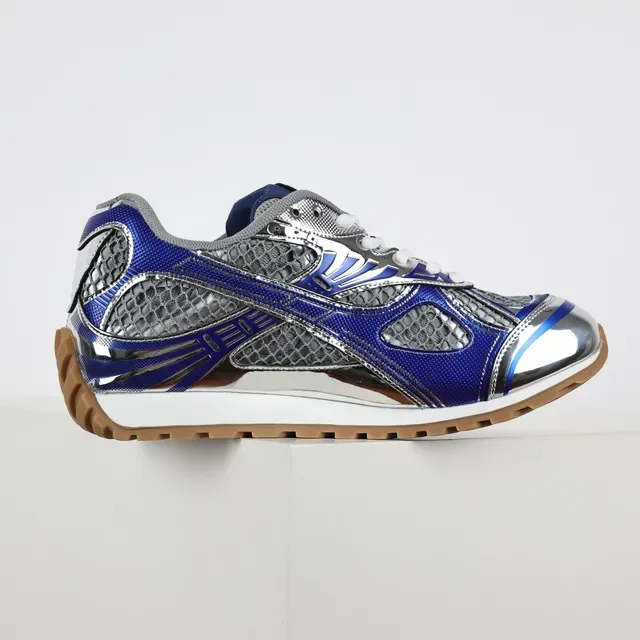 ASICS चांदी नीला मेटलिक क्रोम टो कैप रॉयल सिंथेटिक ओवरले रनिंग जूते 7