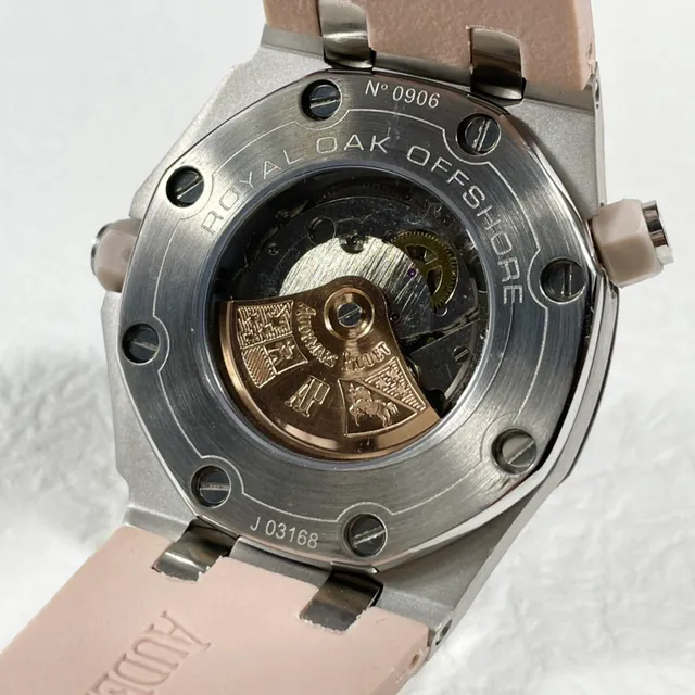 Audemars Piguet Royal Oak Offshore وجهة وردية حزام بيج ساعة ميكانيكية 4