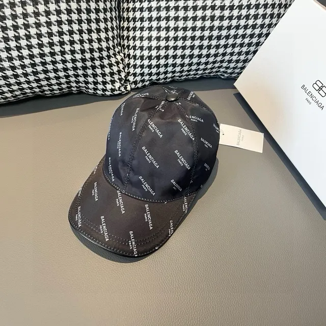 Balenciaga All-Over Logo Print Baseball Cap 2