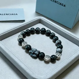 Balenciaga BB سوار أسود فضي مرصع بالخرز مطبوع