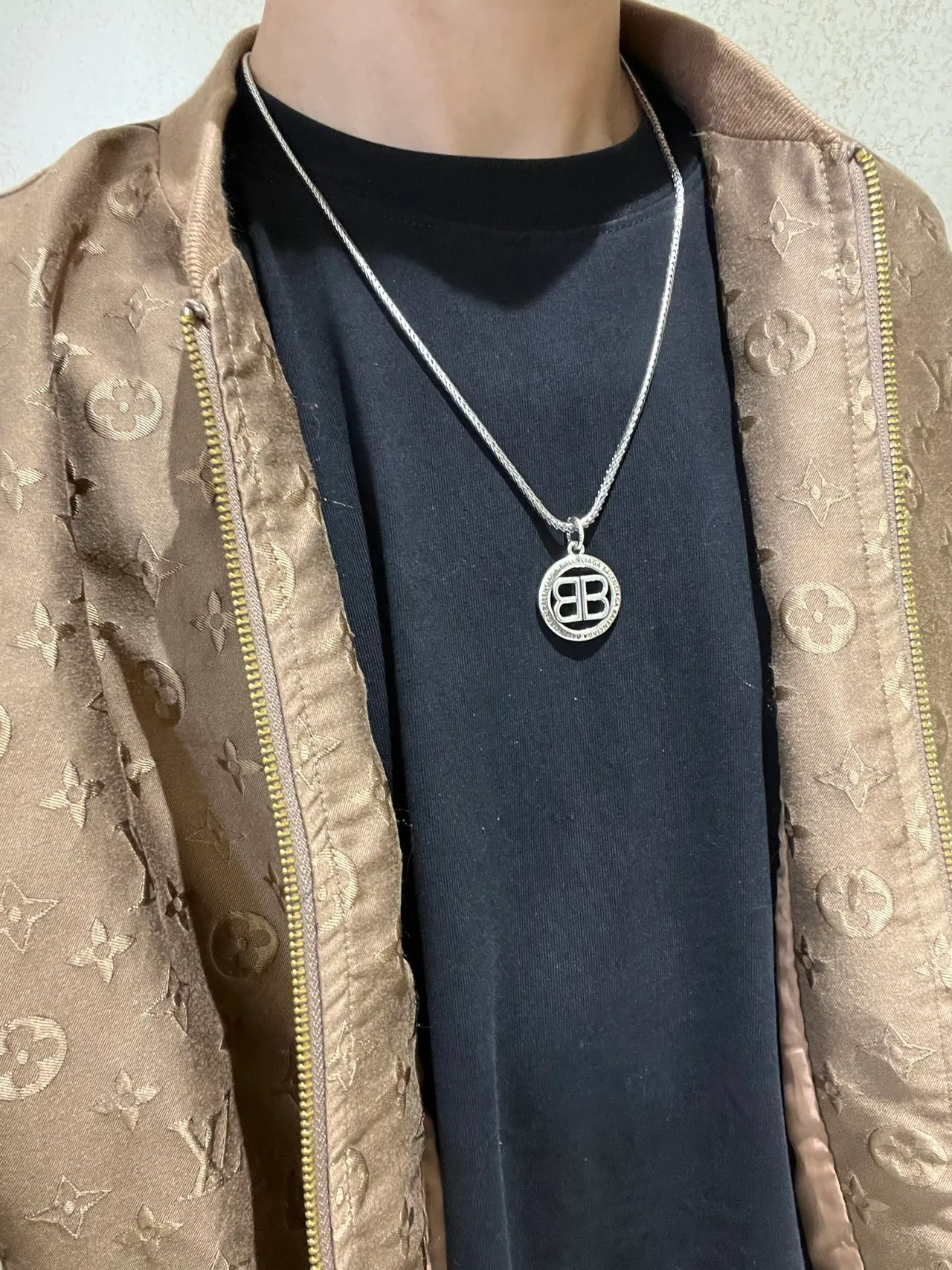 Balenciaga BB Coin Pendant 编织链项链 4