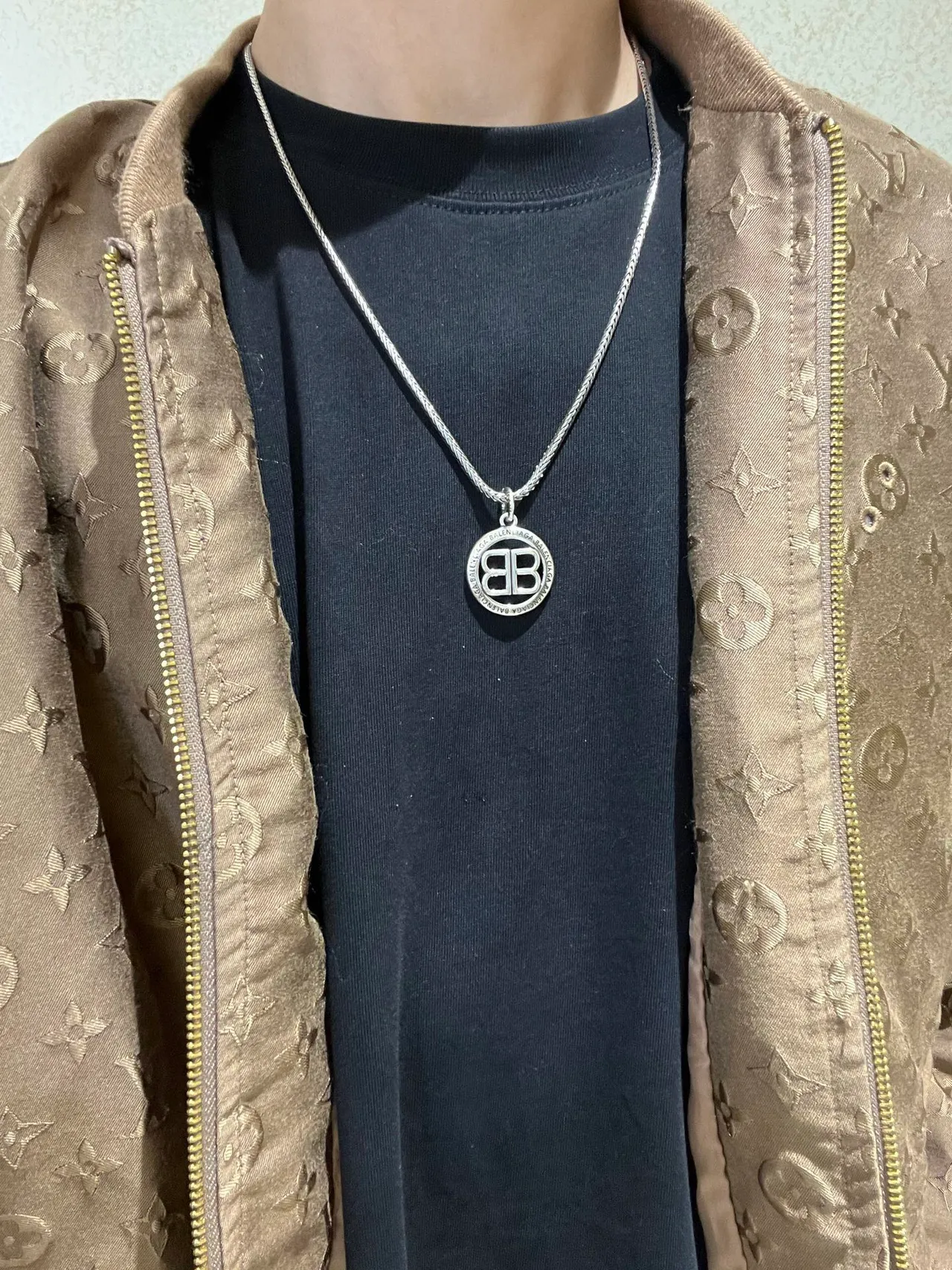 Balenciaga BB Coin Pendant 编织链项链 8